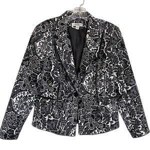 Coldwater Creek Black and White Blazer Petite -‎ M Excellent